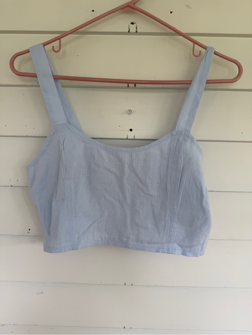 aerie Light Blue Cropped Tank with Wide Straps